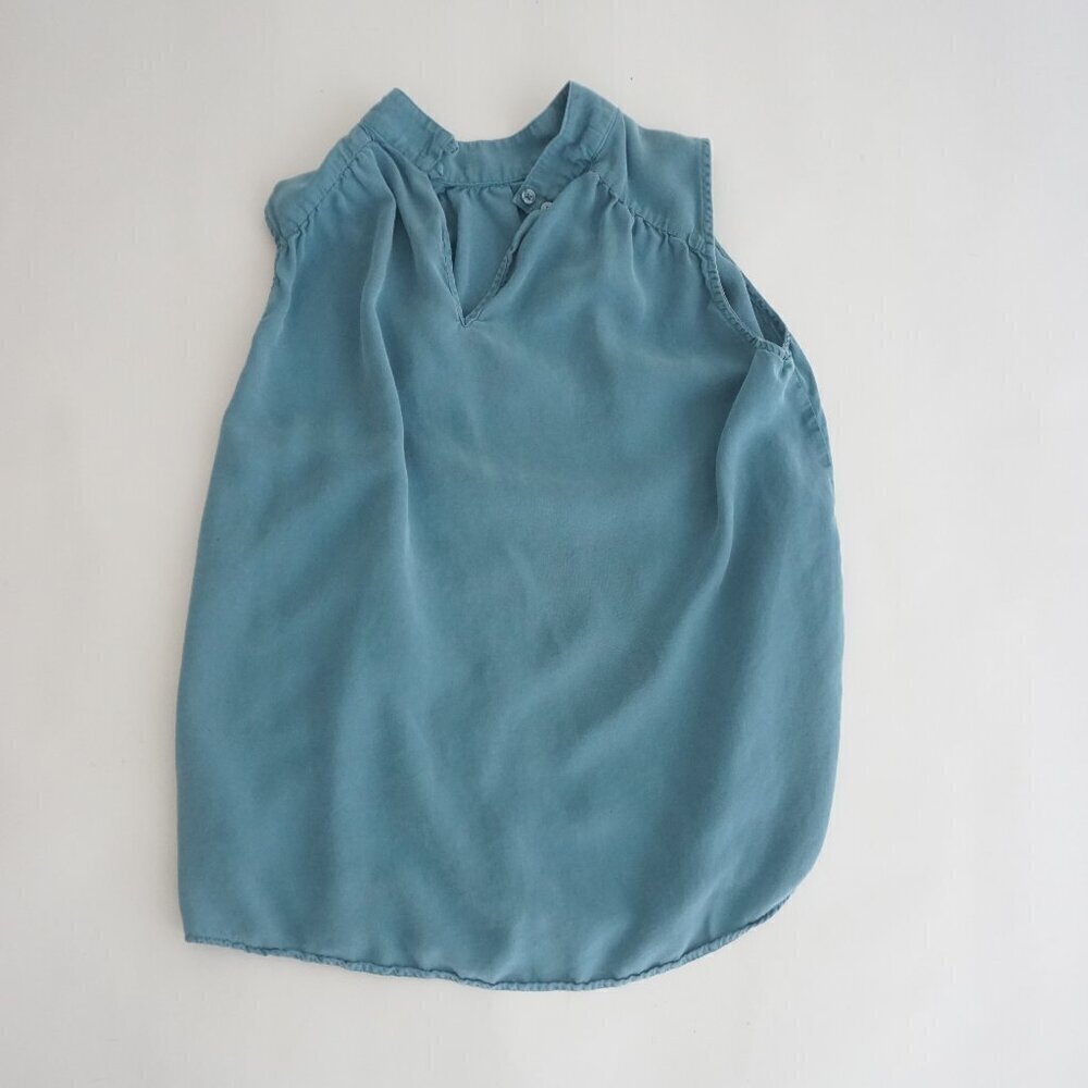 Anthropologie Cloth & Stone Teal Blue Mockneck Sleeveless Blouse XS